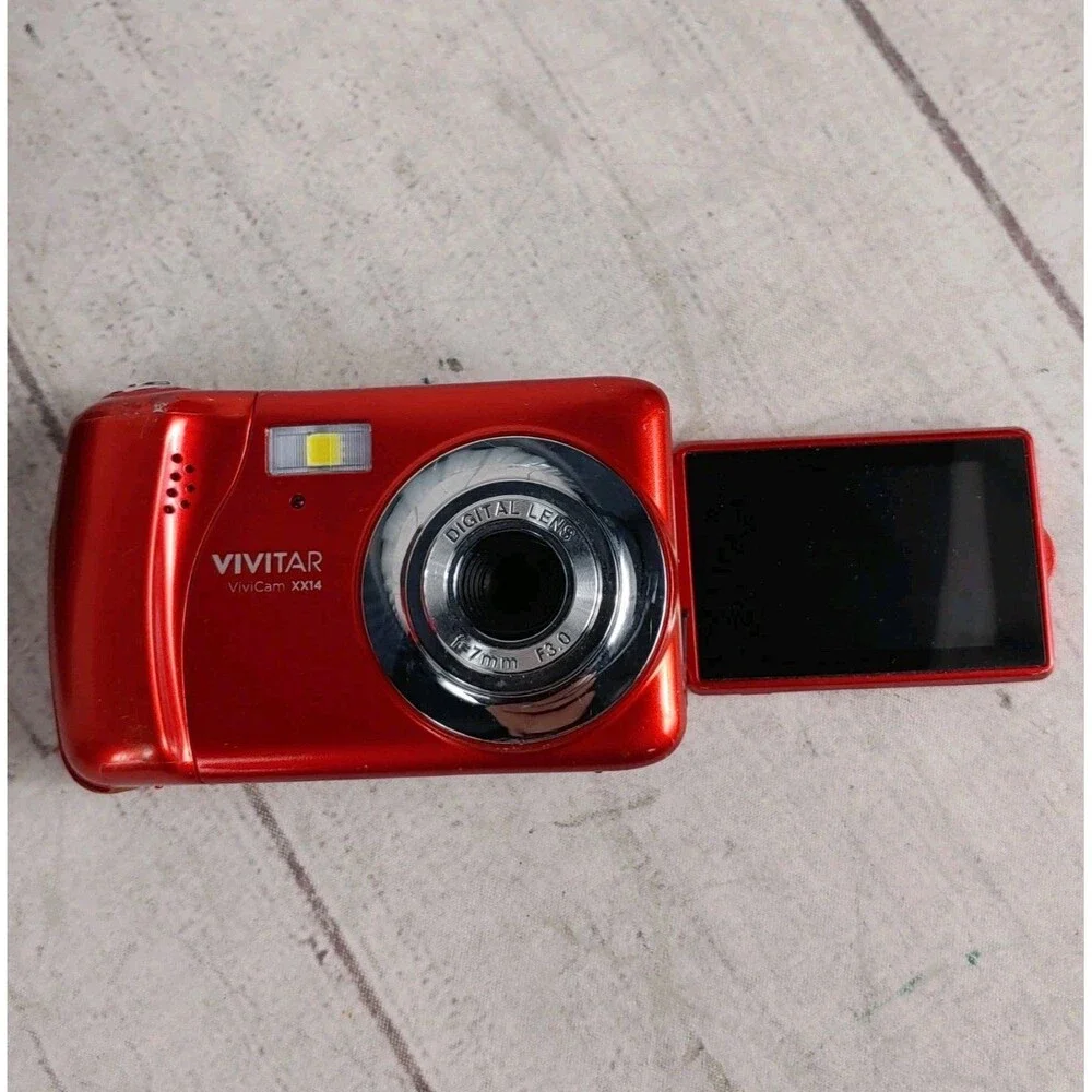 Vivitar ViviCam XX14 Digital Camera - RED 20MP HD Selfie, 4X Digital Zoom TESTED